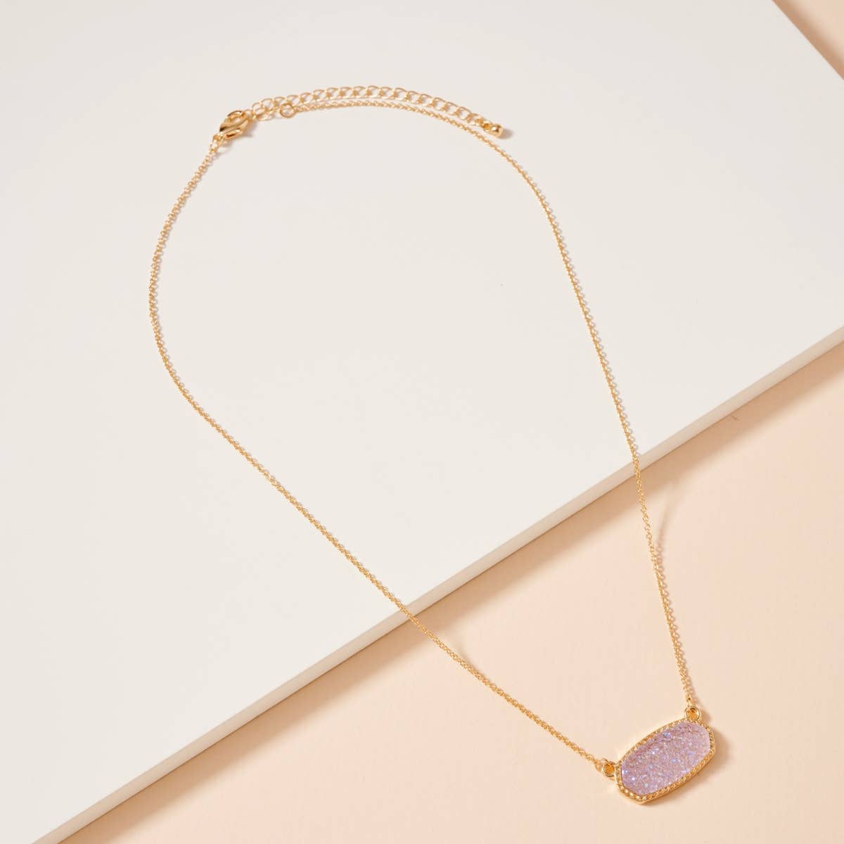 Druzy Stone Pendant Necklace