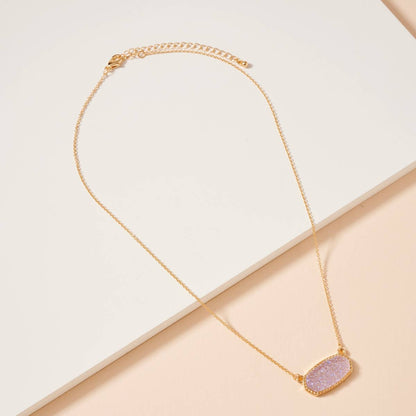Druzy Stone Pendant Necklace