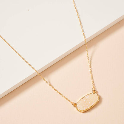 Druzy Stone Pendant Necklace
