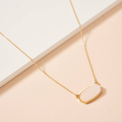 Druzy Stone Pendant Necklace