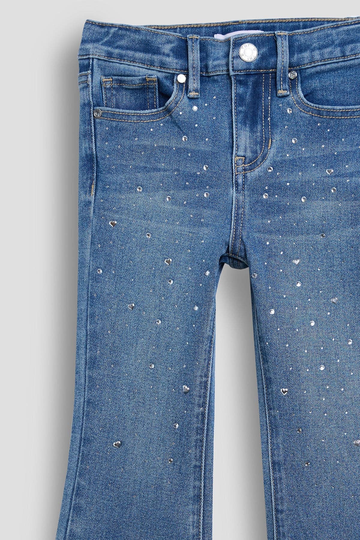 Baby Girls Rhinestone Flare Jeans-BP284602