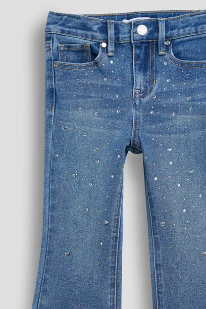 Baby Girls Rhinestone Flare Jeans-BP284602