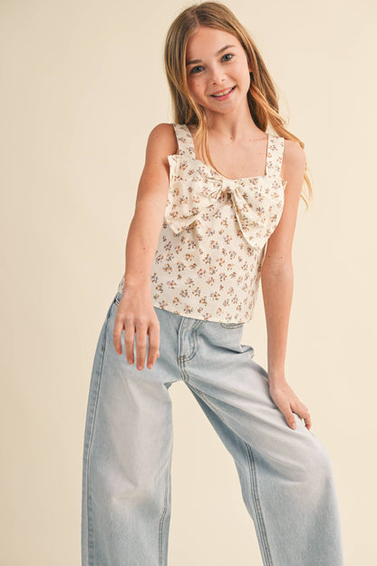 TWEEN KIDS GIRLS BOW FRONT SLEEVELESS TOP (7-14)