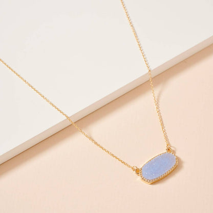 Druzy Stone Pendant Necklace