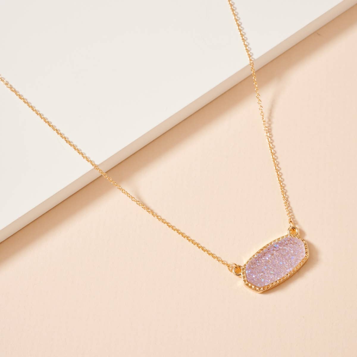 Druzy Stone Pendant Necklace