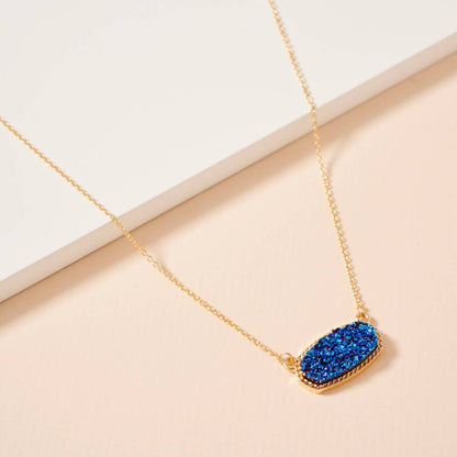 Druzy Stone Pendant Necklace