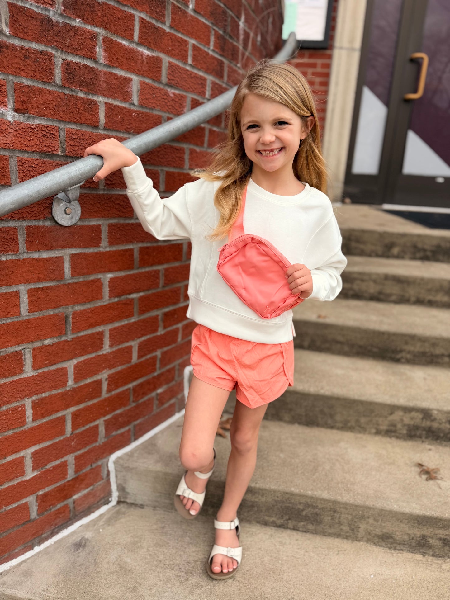 Zuri Everyday Peach Pullover, Short, & Belt Bag Set