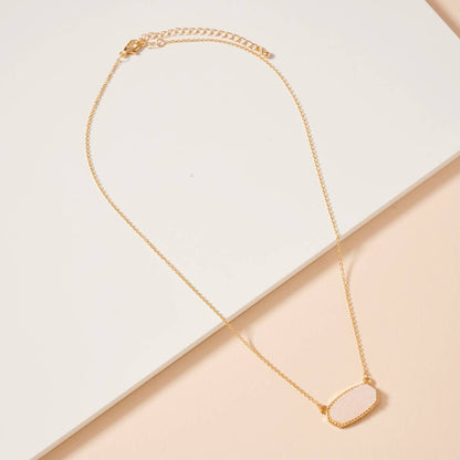 Druzy Stone Pendant Necklace