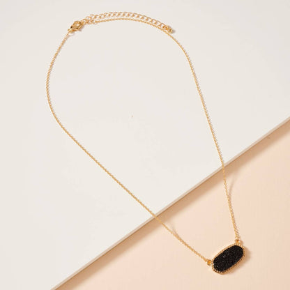 Druzy Stone Pendant Necklace