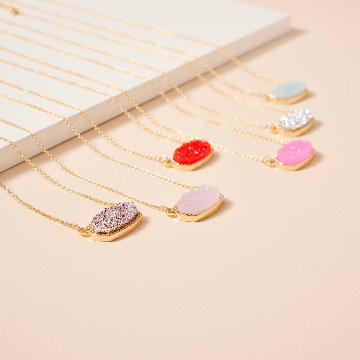 Druzy Stone Pendant Necklace