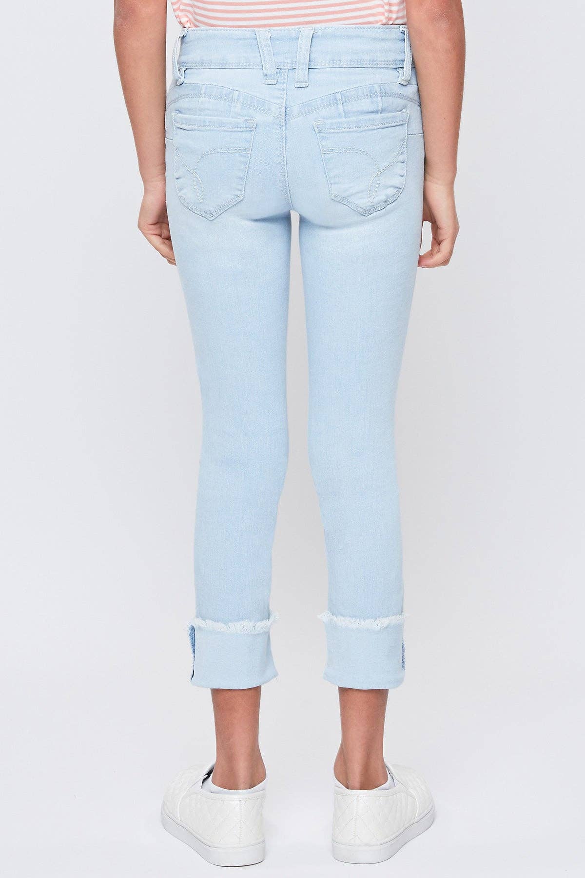 Girls Wannabettafit Mid-Rise Mega Cuff Skinny Jean-GP218953