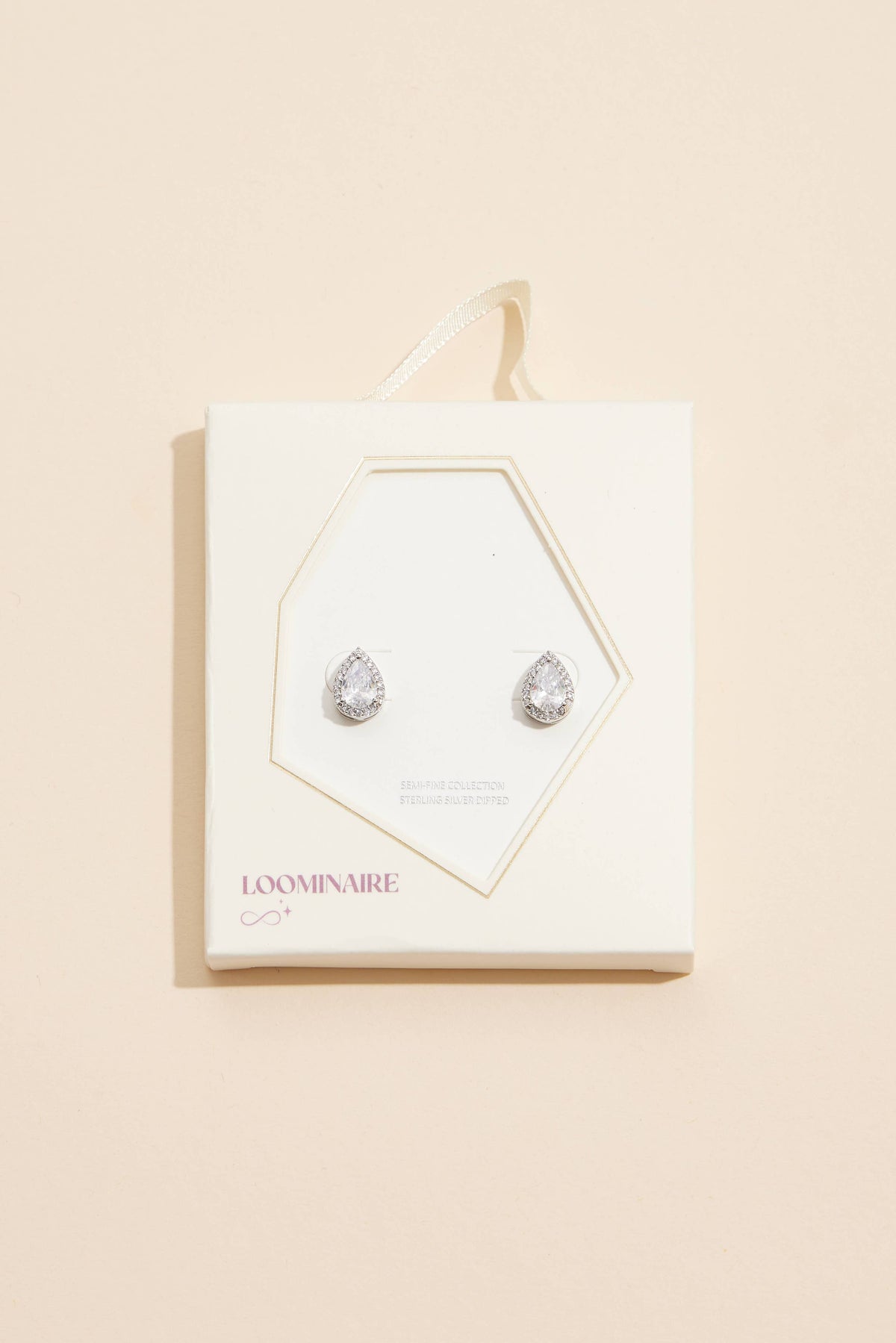 Pear-Shaped Cubic Zirconia Stud Earrings 18K Gold Dipped