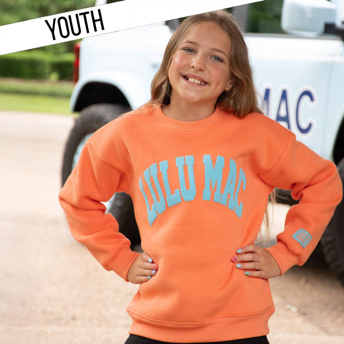Orange/Blue Puff Sweatshirt