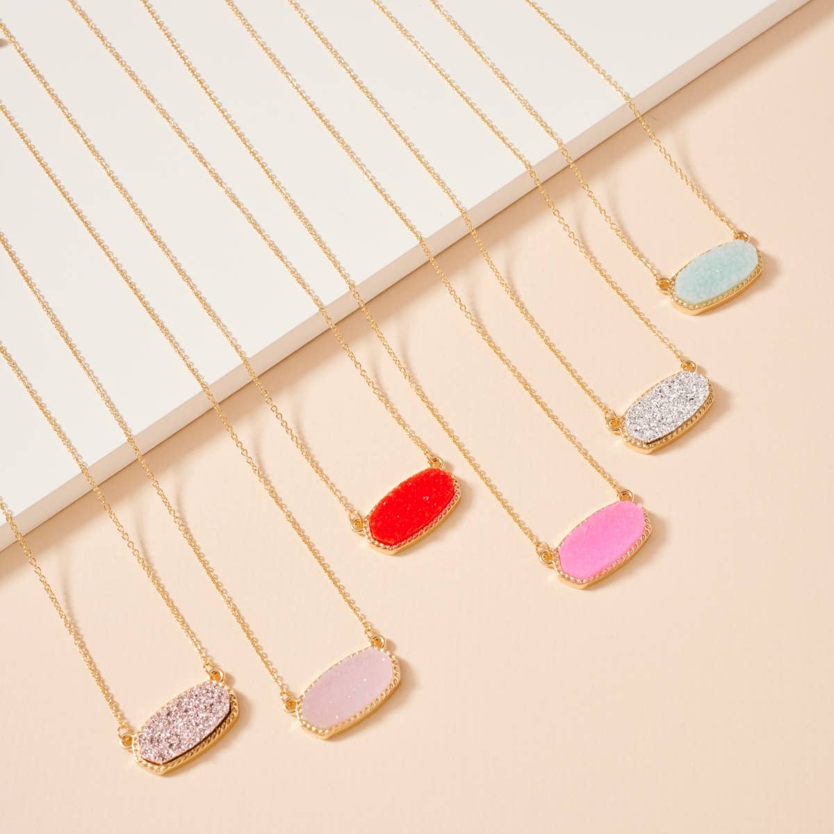 Druzy Stone Pendant Necklace