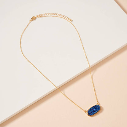 Druzy Stone Pendant Necklace
