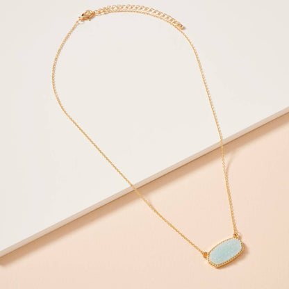 Druzy Stone Pendant Necklace