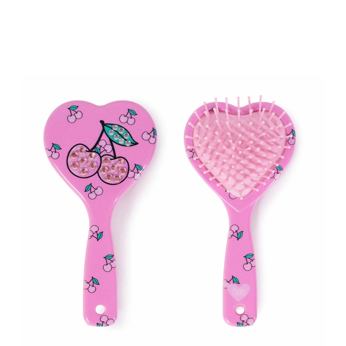 Cherry Printed Heart Shaped Hairbrush
