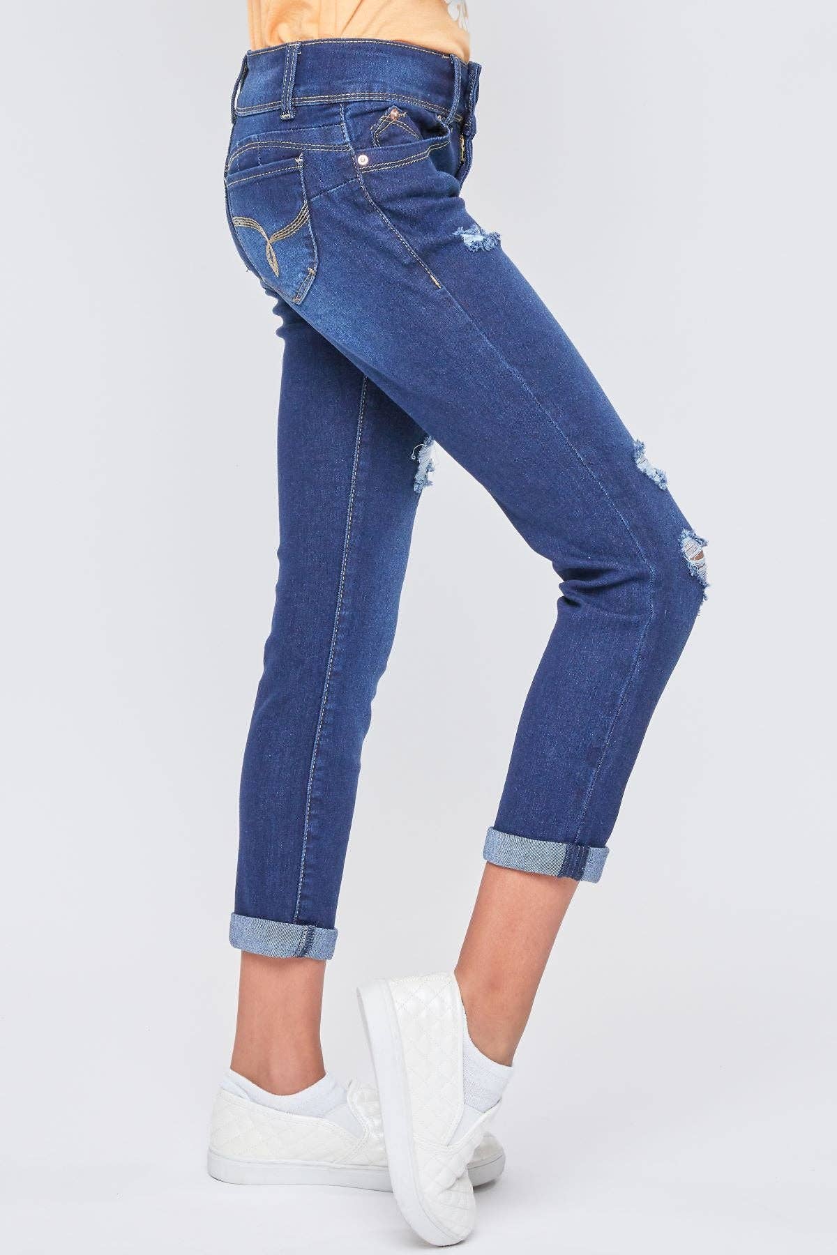 Girls Wannabettafit 2-Button Double Skinny Jeans -GP243051