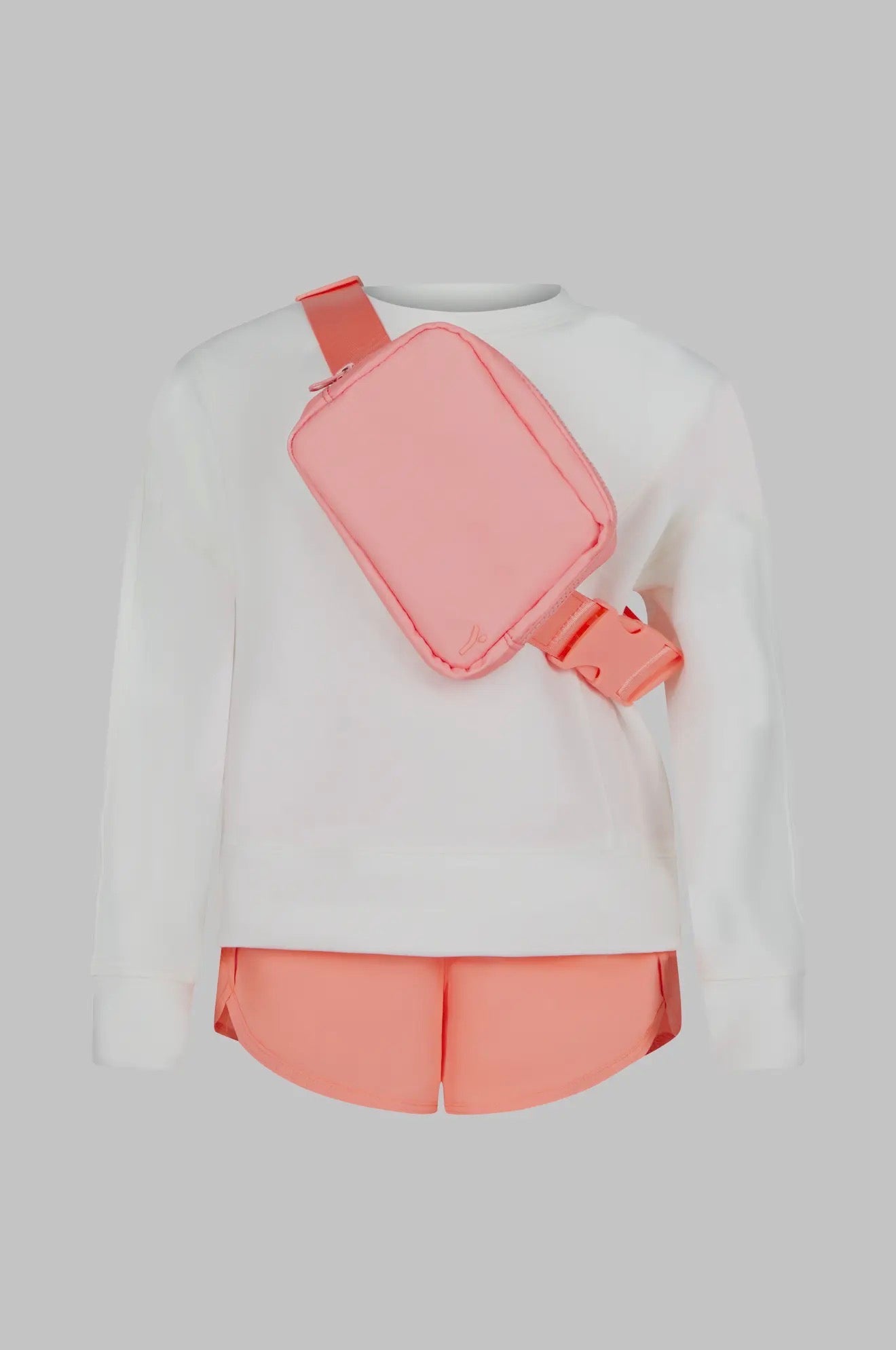 Zuri Everyday Peach Pullover, Short, & Belt Bag Set