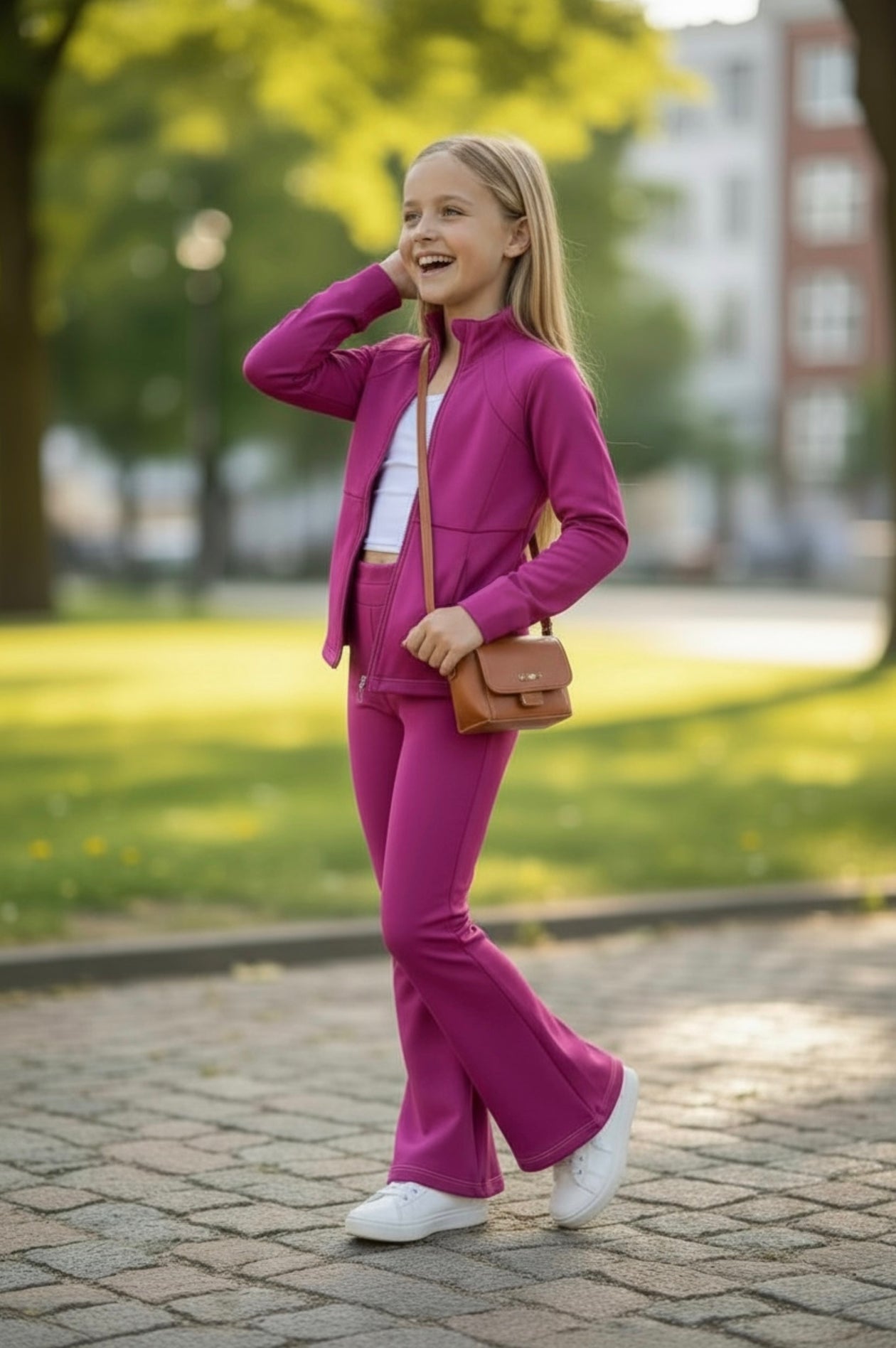 Fuchsia Active Jacket & Pant Set