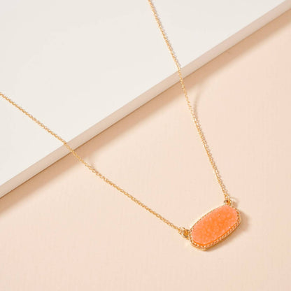Druzy Stone Pendant Necklace