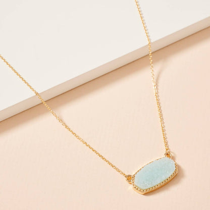 Druzy Stone Pendant Necklace