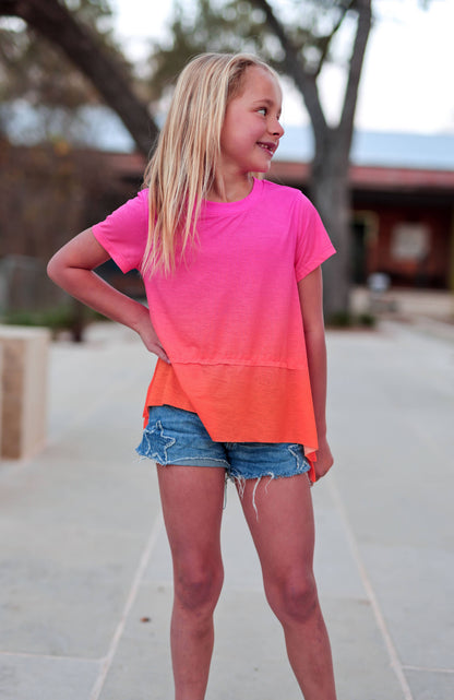 Flowy Strawberry Sherbet Shirt