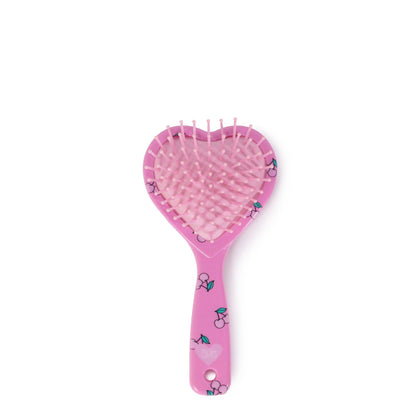 Cherry Printed Heart Shaped Hairbrush