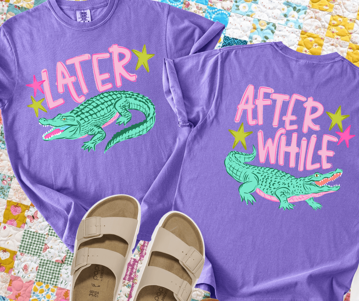 Front/Back Later Alligator Purple Shirt