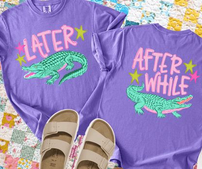 Front/Back Later Alligator Purple Shirt