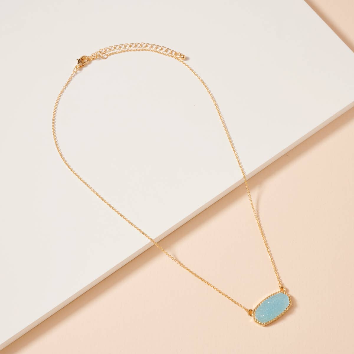 Druzy Stone Pendant Necklace