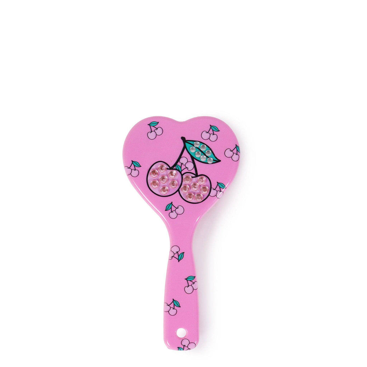 Cherry Printed Heart Shaped Hairbrush