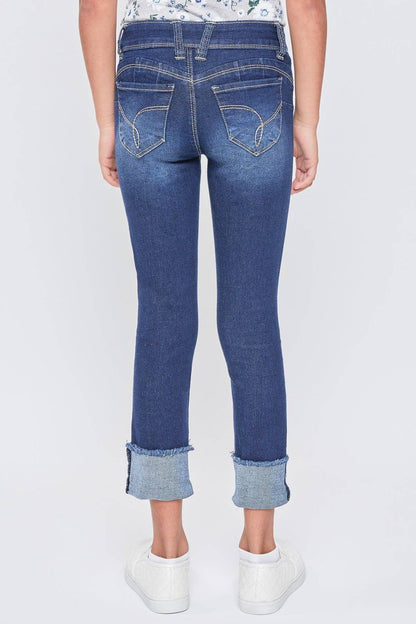 Girls Wannabettafit Mid-Rise Mega Cuff Skinny Jean-GP218953